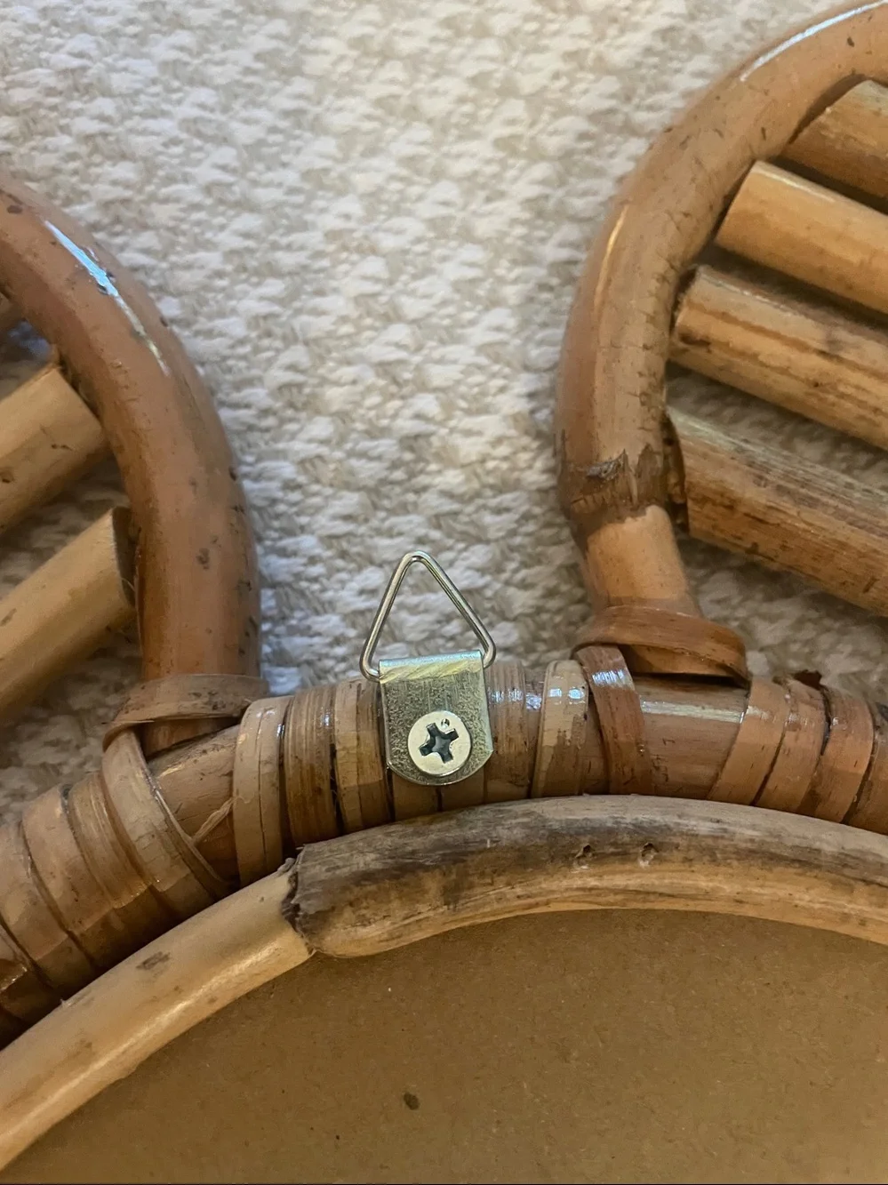 Rattan Mickey Ear Wall Mirror - Natural Brown - Picture 6 of 6